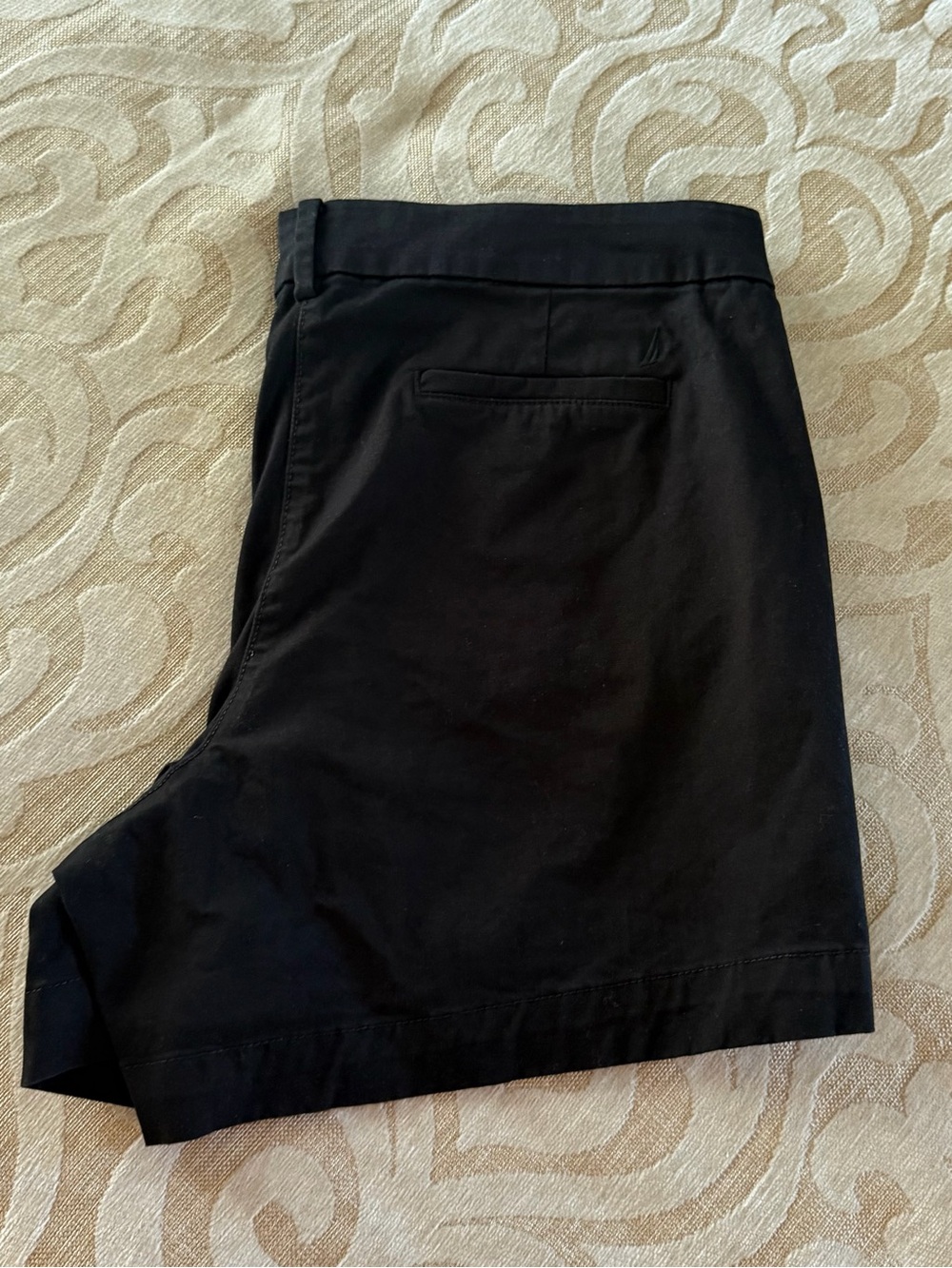 Nautica Black Chino Shorts Size 12 Cotton Stretch Flat Front Classic - Picture 12 of 15